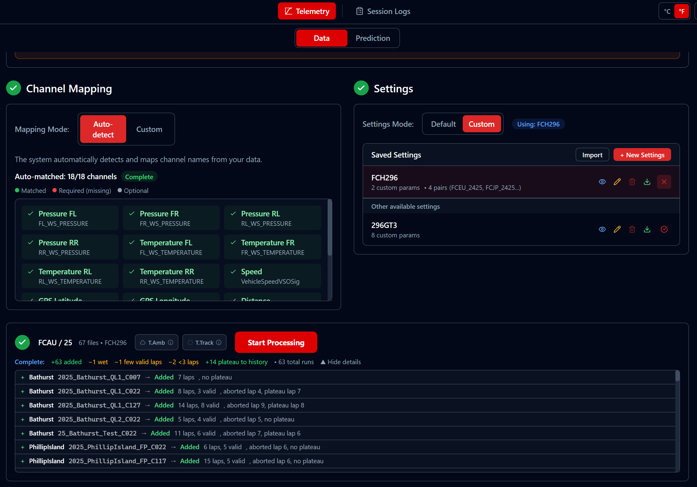 Channel Mapping and Processing with run details