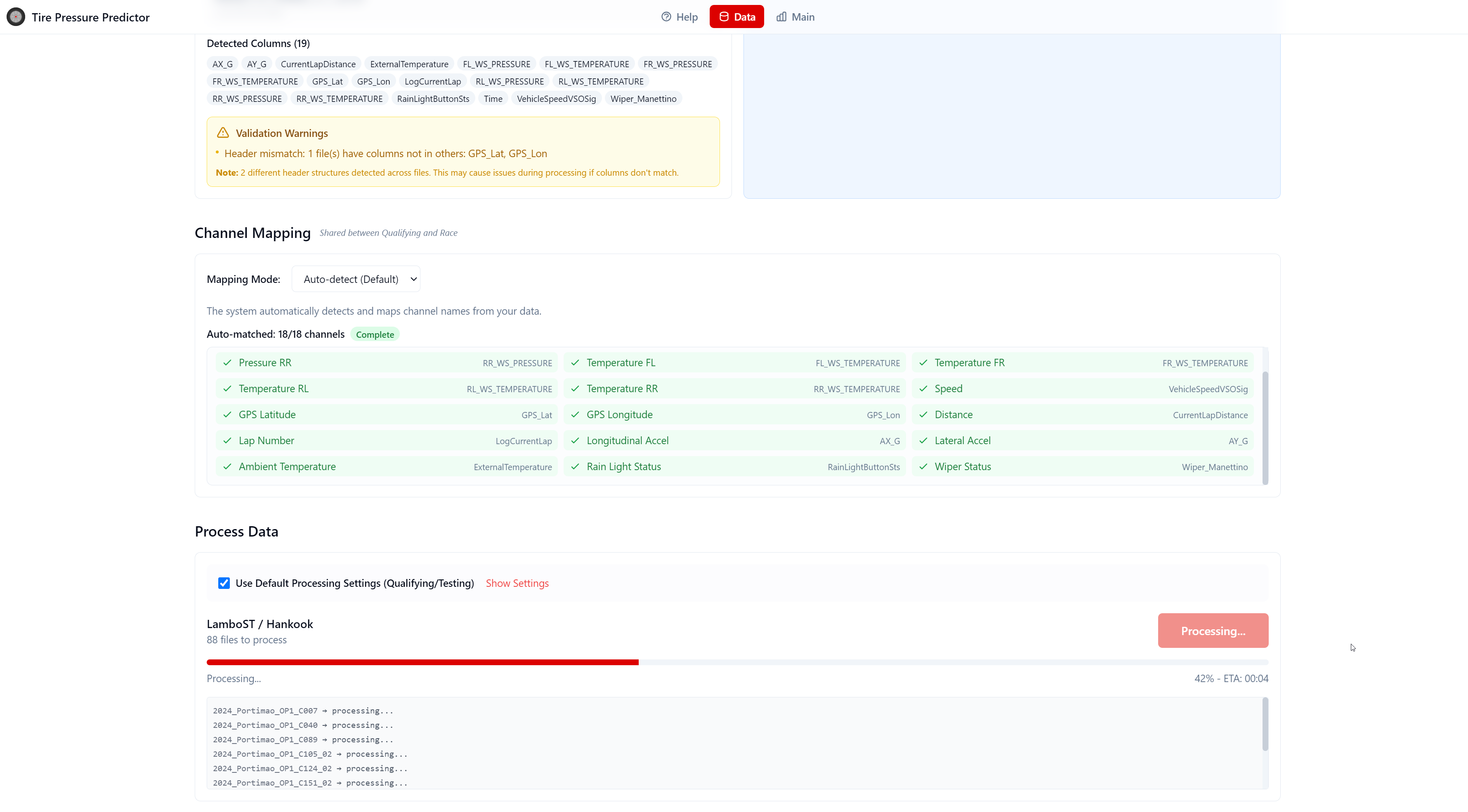 Real-time data processing with progress tracking